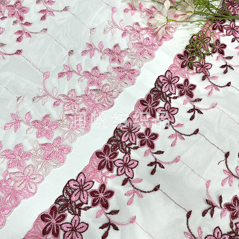 26cm malla bordado encaje hecho a mano ropa DIY accesorios de tela flores cheongsam encaje bordado encaje