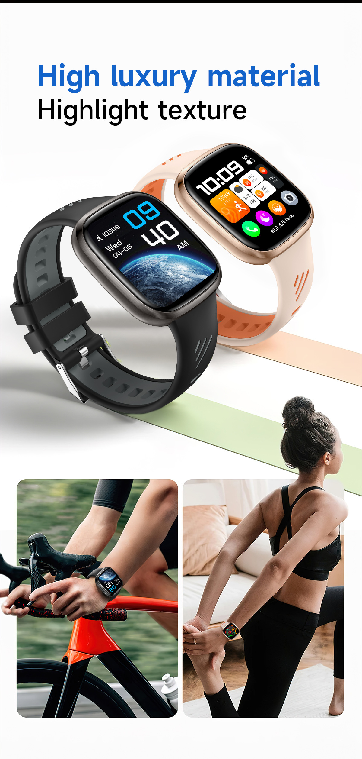 HT31 Smartwatch mit Bluetooth, Anruffunktion, Sprachassistent, Taschenlampe, Benachrichtigungen, Schrittzähler und Fitness-Tracker_voghion.com