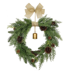 Amazonの新しいガーランド、模擬松ぼっくりリボンベル装飾ペンダントクリスマス装飾付き