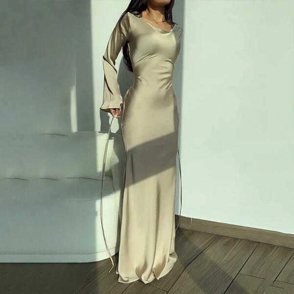 demi-season solid color long-sleeve with a round collar