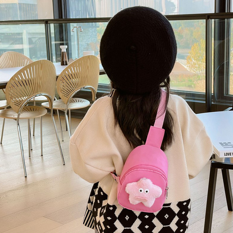 Bolsos lindos para niñas, bolsos de dibujos animados para niños, 2025 nuevos bolsos de pecho de peluche para niñas, bolsos de cambio para bebés