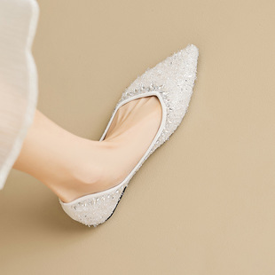 Weiwei girl 5933-6 rhinestone single-layer shoes women's flat autumn dress slip-on fairy style peas shoes plus size