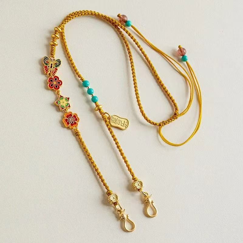 Golden butterfly necklace (double hanging style)