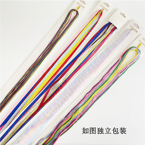 Summer new Korean-style colorful braided hair ties & headbands for kids—fashionable multi-colored ribbons, braid holders, and silk hair accessories for girls