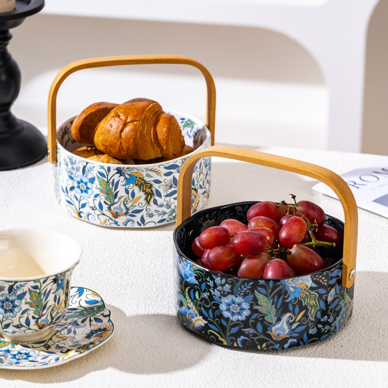 Plato de frutas de iris de diseñador de alta gama Año nuevo mesa de centro de sala de estar de alto valor Cesta de frutas doméstica Vajilla Plato de bocadillos