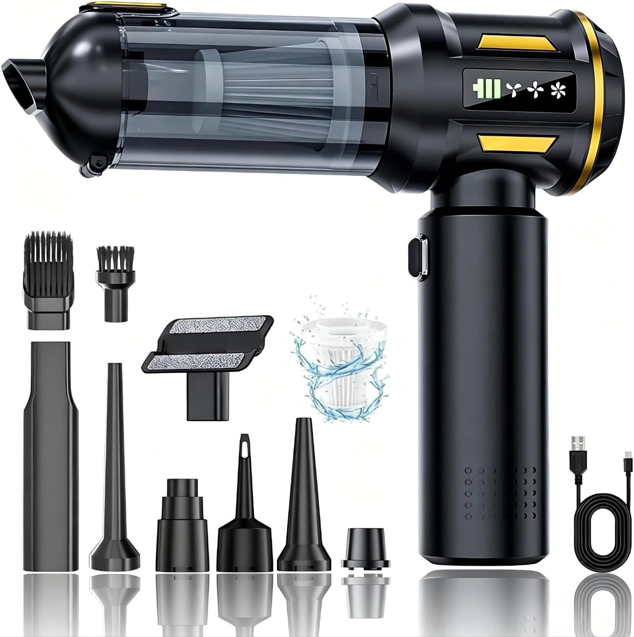 Vacuum Cleaner Blowing and Suction Dual-Purpose Household Indoor Desktop Cleaning Wardrobe Charging Handheld Hair Dryer Car Vacuum Cleaner