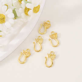 保色沙金双环龙头扣饰品配件diy手链项饰隔珠如意扣珠子配饰材料