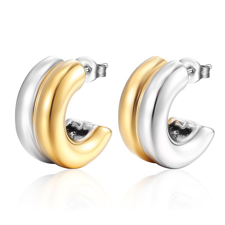 Fashion U Shape Stainless Steel Plating Earrings 1 Pair display picture 4