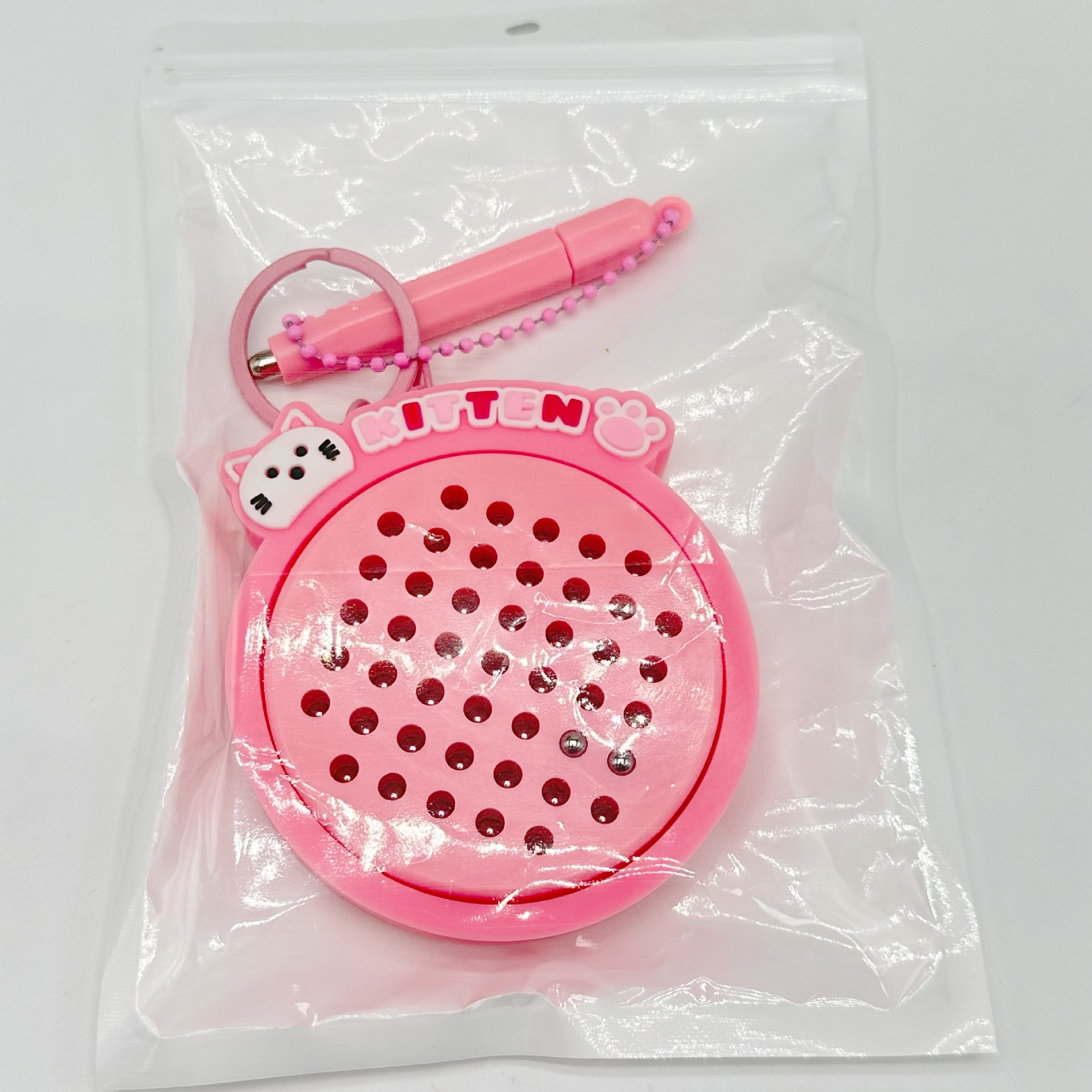 Divertido y divertido tablero de dibujo de bola de acero magnético, colgante de mochila, llavero, descompresión, juguete pequeño creativo, regalo para niños y estudiantes