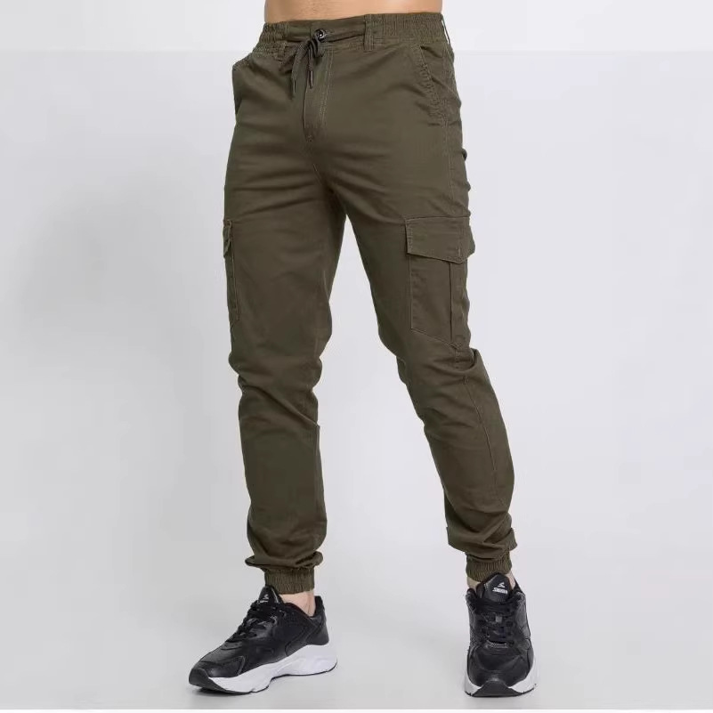 Ozon Cross-Border E-Commerce New Casual Long Pants Multi-Pocket Russian Cargo Pants Men's Washed Cotton Stretch Long Pants Wb