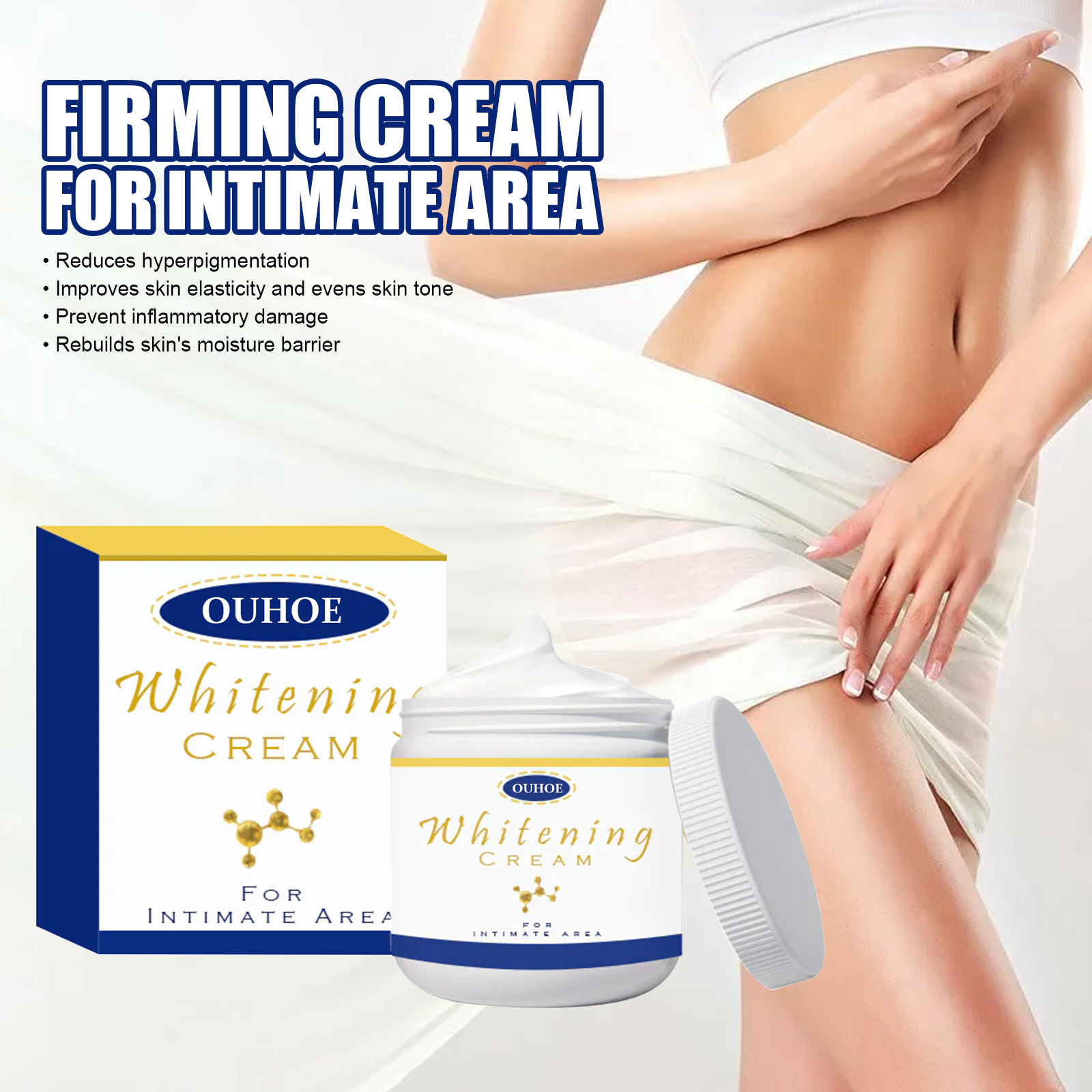 La crema blanqueadora corporal aclara la opacidad, la oscuridad de las axilas y los codos, unifica el tono de la piel e hidrata._voghion.com