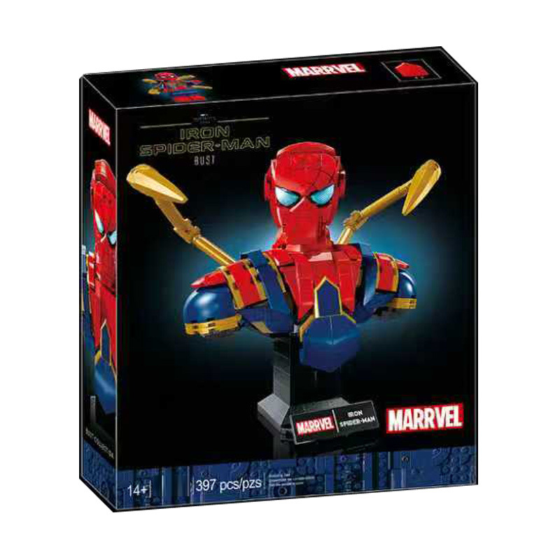 Cross-Border Compatible Lego 76326 Marvel Super Heroes Series Spider-Man Bust Assembled Building Block Toys