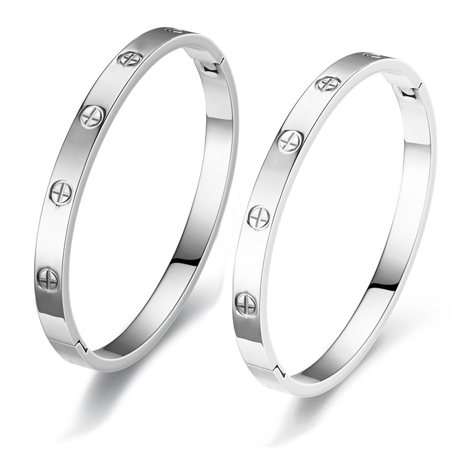 전체 크로스 네일 팔찌 실버