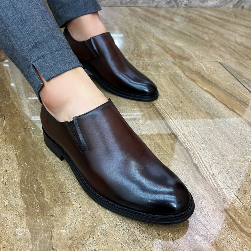 2025 Men's Business Leather Shoes Trendy Business Hair Stylist Shoes Korean Style Easiest for Match British Style Casual Men's Shoes