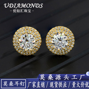 2023 new INS hot selling S925 silver with 6.5mm Mosan diamond classic earrings earrings European and American personality trend