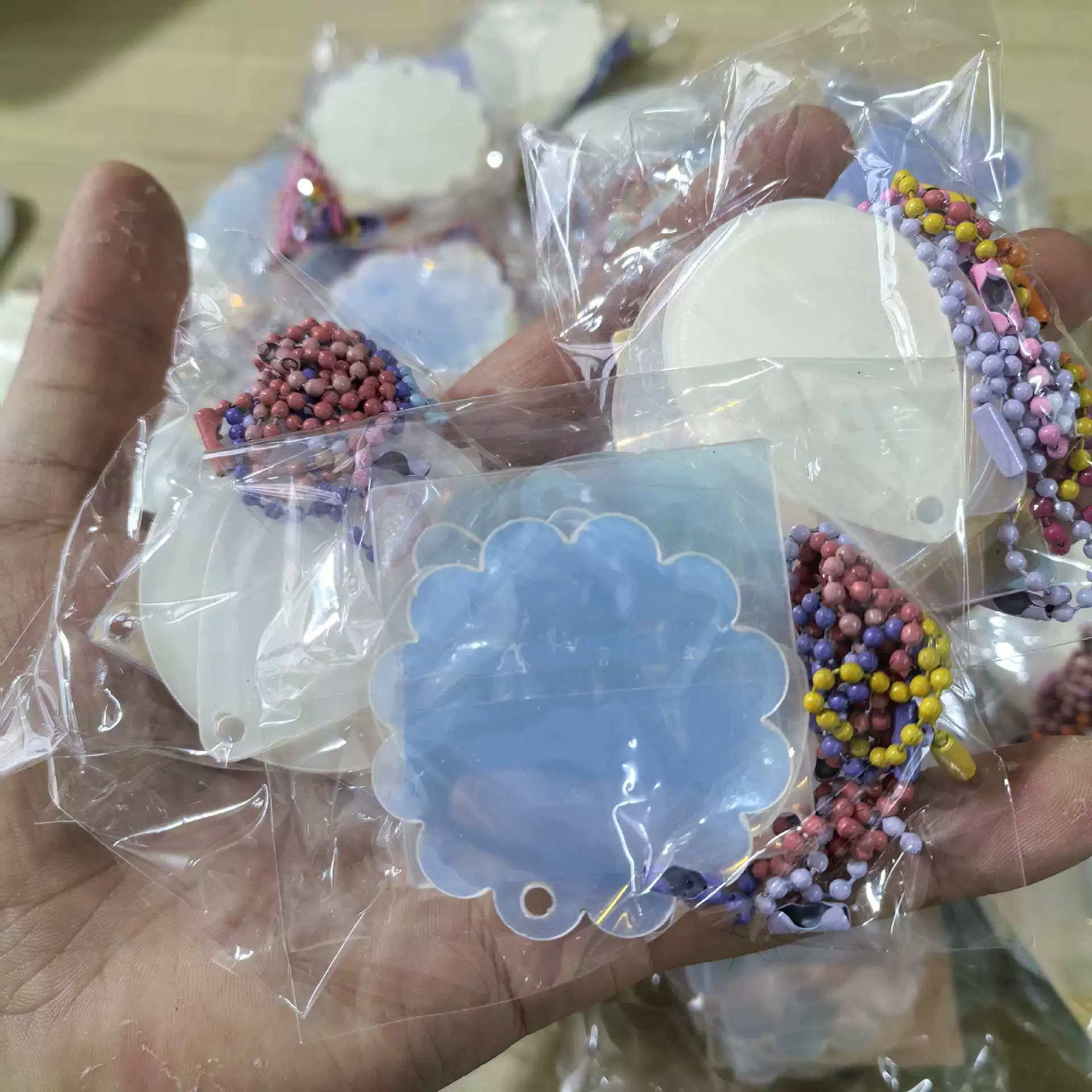 Аcrylic chain, transparent set, accessories handmade, 5cm, wholesale
