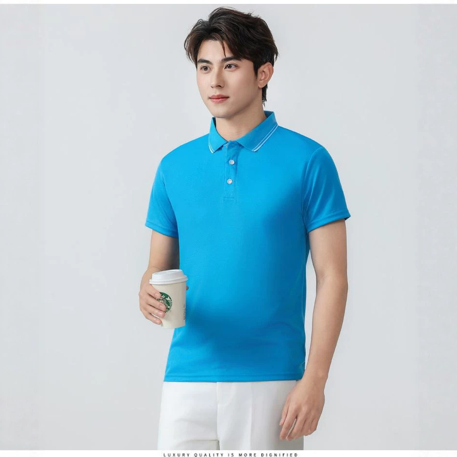 Customized Summer Quick-Drying Polo Shirts, Breathable, Sweat-Absorbent, Wrinkle-Resistant, Non-Ironable, Collared Tops, Polo Shirts with Customizable Logos