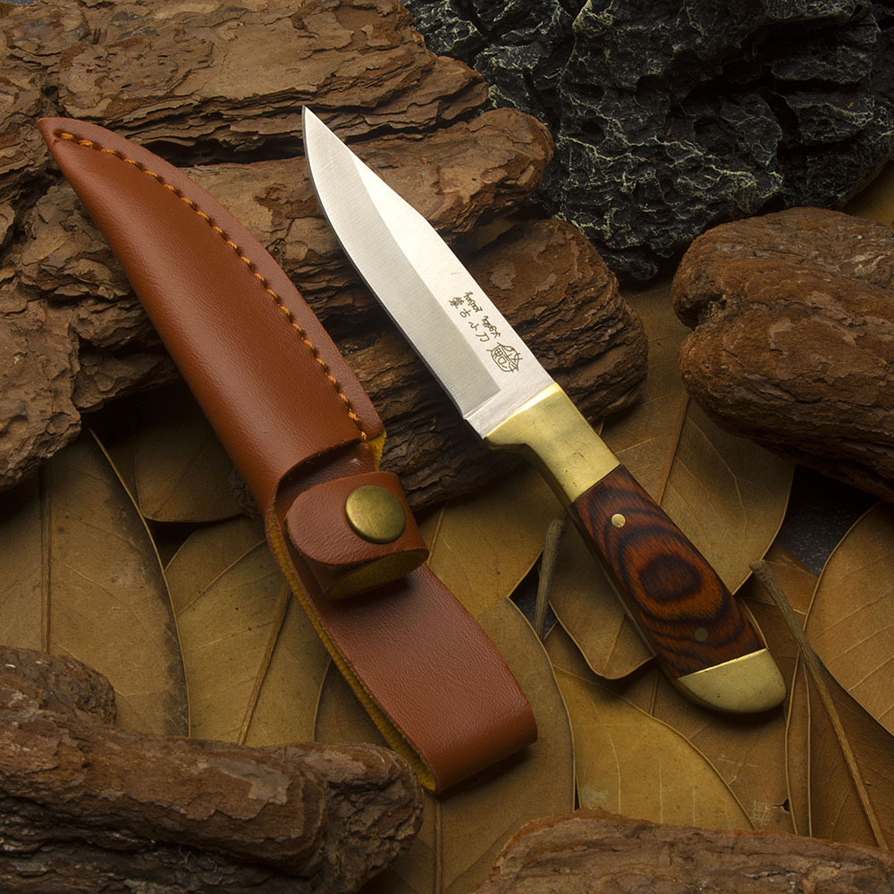 现货户外工具蒙古吃肉刀手把肉小刀双铜头精美小刀烧烤野营便携