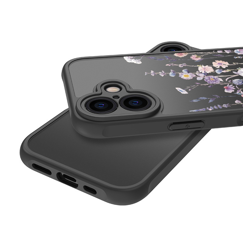Applicable to Aple 16promax mobile phone case magnetic flower iphone15 all inclusive 14p frosted protective cover_voghion.com