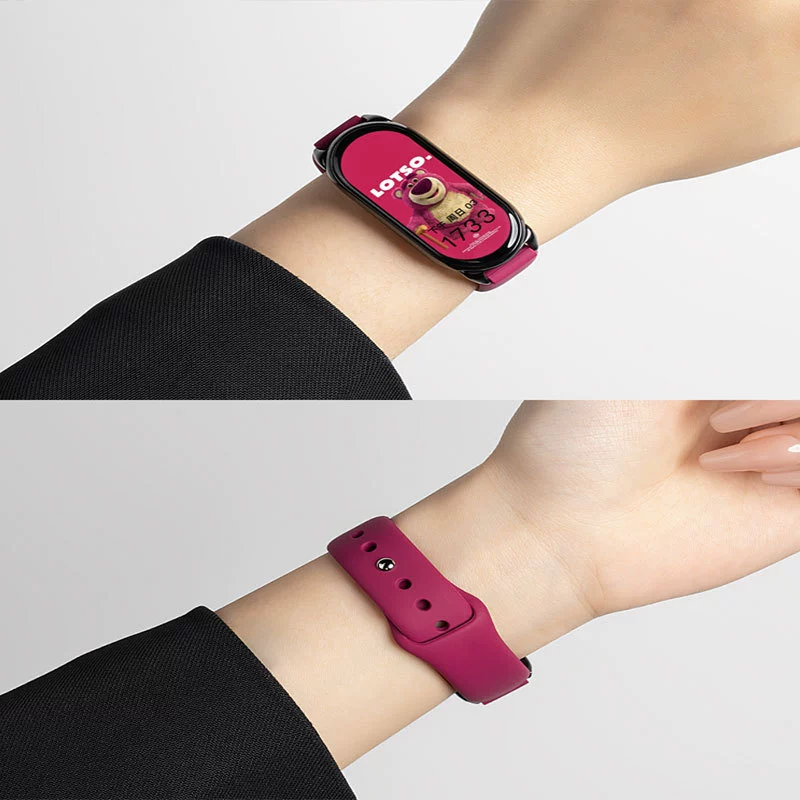 Ремешок для часов (Xiaomi Mi Band 10/9/8/7/6/5/4/3) силиконовая замена, дышащий, совместим с NFC