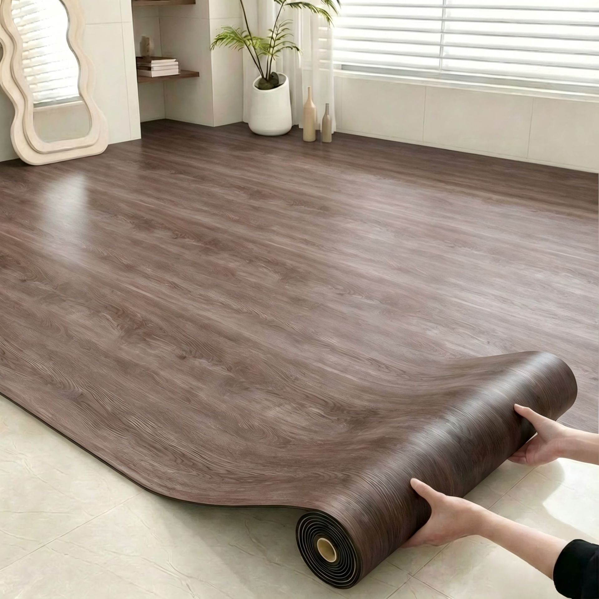 Parche de madera pvc piso de plástico pegatinas de piso autoadhesivas hogar renovación de piso interior pegatinas de piso autoadhesivas impermeables image 7