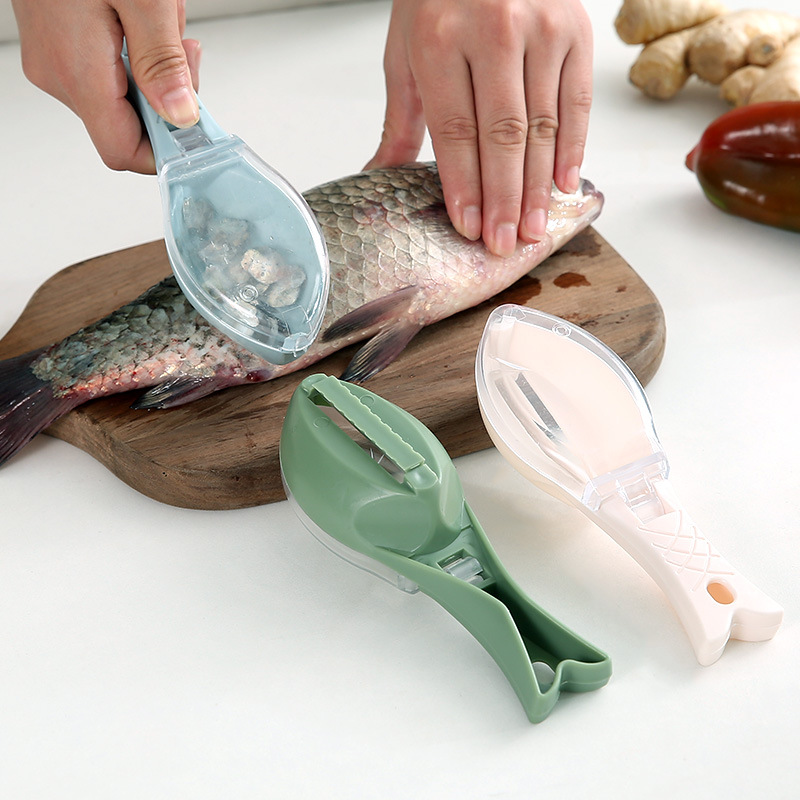 新款家用带盖鱼鳞刨 厨房杀鱼工具手动去鱼鳞器刮鱼鳞刀 打鱼鳞器