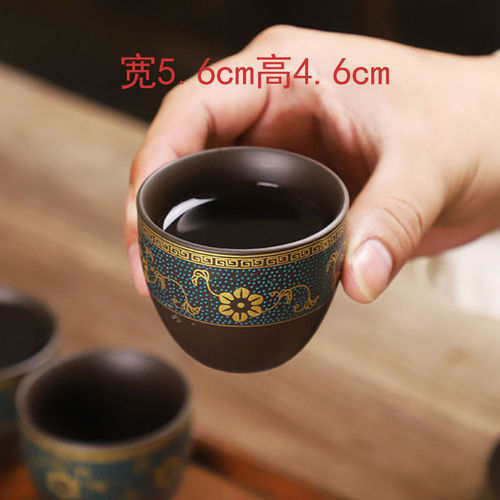 茶盏6只装天目釉窑变主人杯建盏茶盏茶具小茶杯品茗杯杯羊脂玉杯