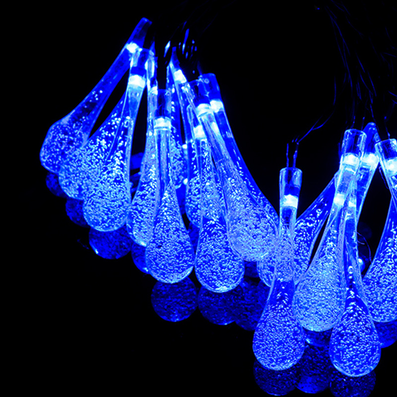 LED Bola de burbuja solar Cadena de luz bola de cristal gota de agua estrella de cinco puntas decoración de vacaciones de Navidad al aire libre a prueba de agua luces de colores