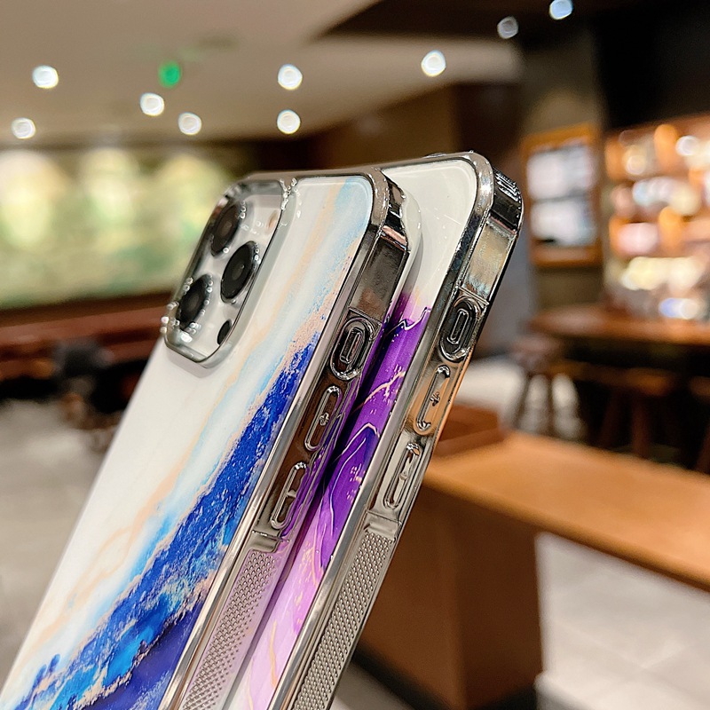 Galvanoplastie à motif marbré 2 en 1, étui de protection 2 en 1 adapté au téléphone iPhone 15 ProMax Apple 1413 S23_voghion.com