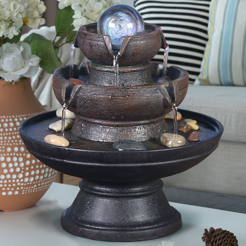 流水摆件桌面小电视柜客厅创意玄关喷泉工艺品办公室开业送礼跨境|ms