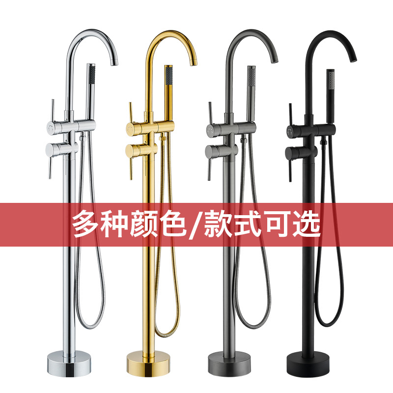 Shower set hot and cold bathtub waterfall faucet embedded cylinder edge column type large flow shower faucet shower column 2