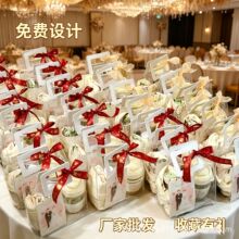 现货PVC伴手礼手提袋 结婚婚庆喜糖透明手提袋情人节鲜花化妆品袋