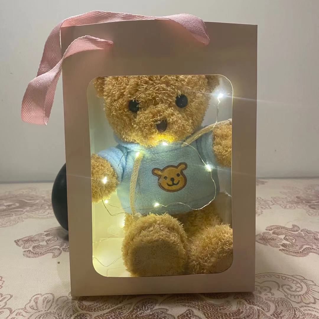 Flash Oso de Peluche de peluche de juguete con luz Oso muñeca caja de regalo muñeca de trapo oso muñeca regalo para niñas regalo de cumpleaños