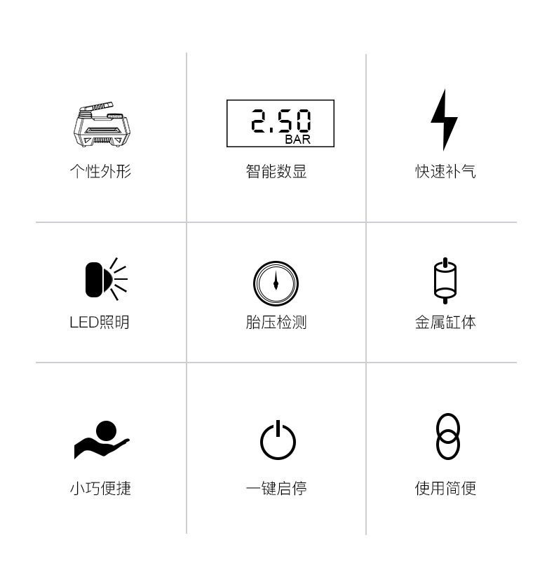 Portable handheld tire inflation pump car rechargeable electric car supplies tire inflation pump wholesale