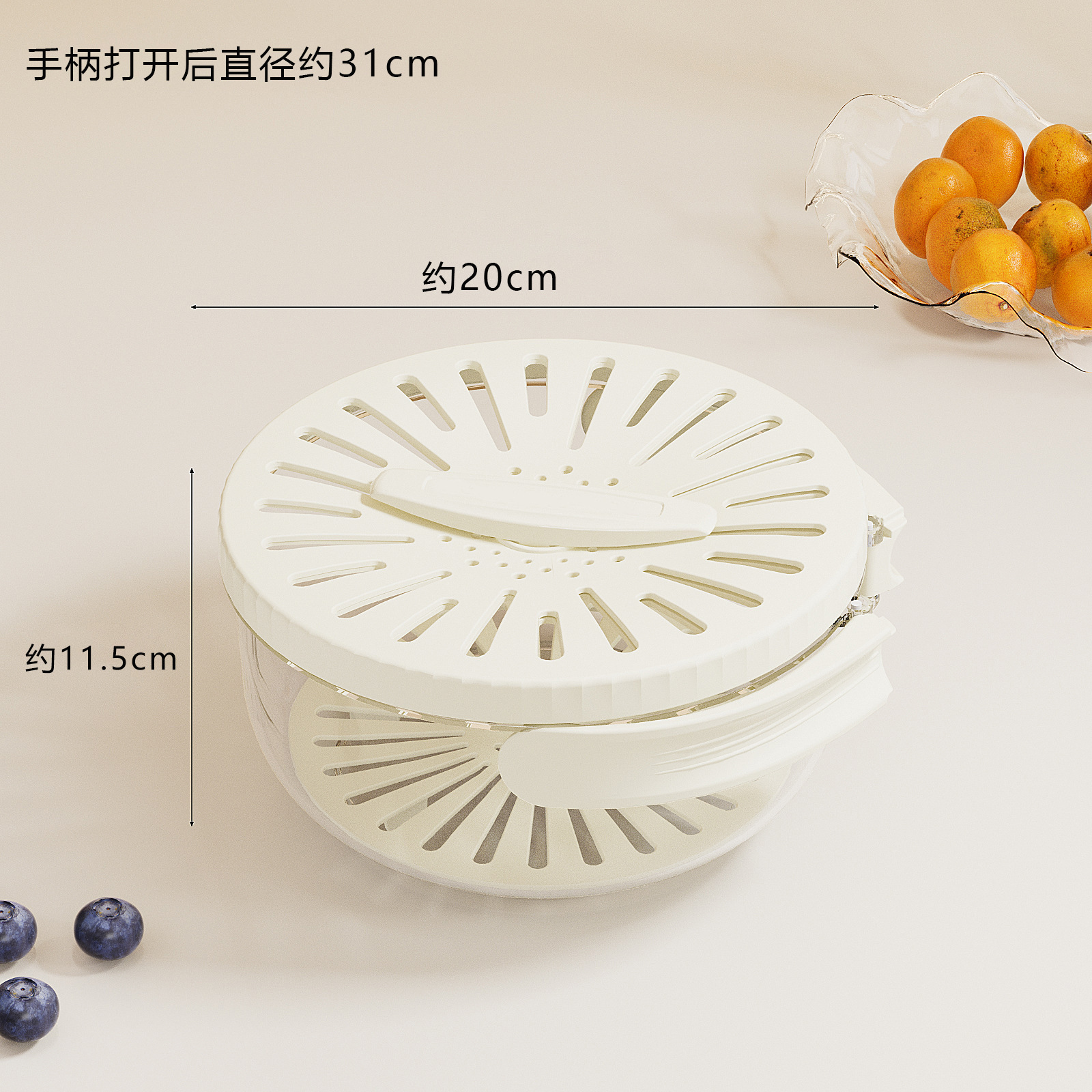 Cesta multifuncional para escurrir alimentos, caja plegable de doble capa con asa para escurrir y conservar frutas, recipiente para frutas y verduras para refrigerador.