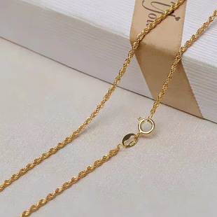 Jinsheng Jewelry 18K Gold Necklace Women's K Gold Au750 Color Gold Twist Hemp Rope Chain Live Gold Wholesale