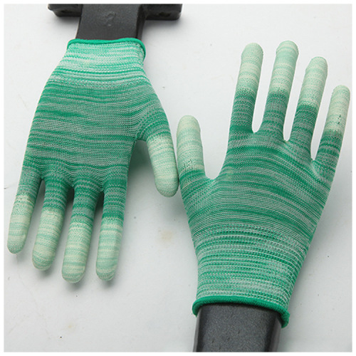 PU coated finger-coated anti-static gloves Labor protection wear-resistant work nylon dip-coated smart thin breathable gloves