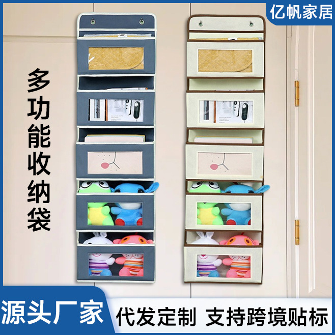 Procesamiento de puerta personalizada bolsa colgante de almacenamiento trasero bolsa de almacenamiento de pared con bolsa de almacenamiento transparente armario armario armario bolsa de almacenamiento