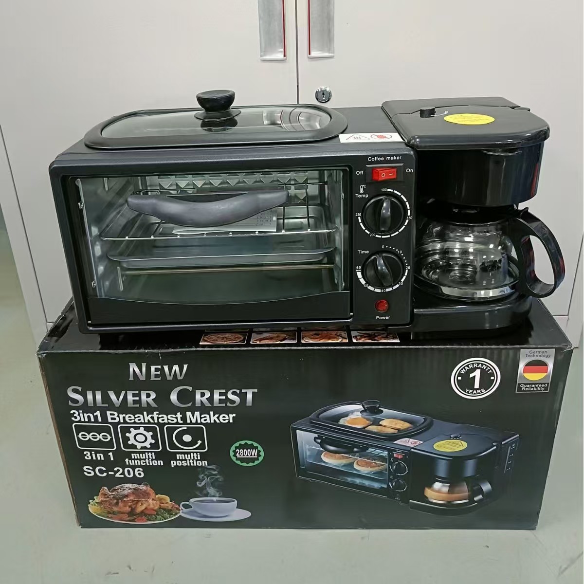 Foreign Trade Export Three-In-One Breakfast Machine with Baking and Timer Function for Home Use Breakfast Maker Automatic Toaster