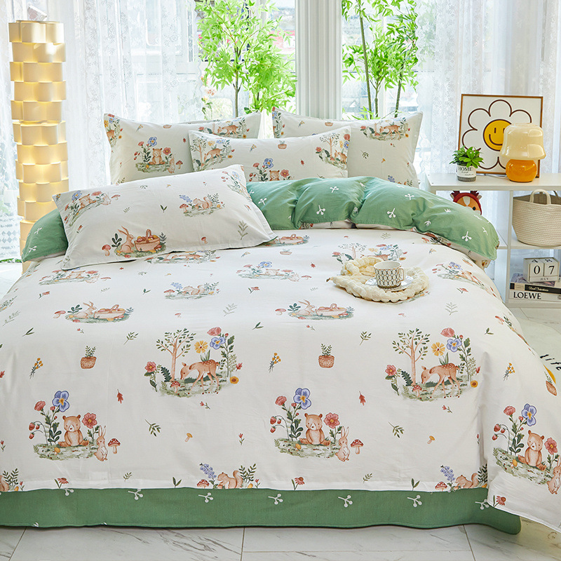 Funda de edredón de algodón de una sola pieza dormitorio de estudiantes individual 150x200x230 funda de edredón de algodón de cuatro piezas 180x220 doble