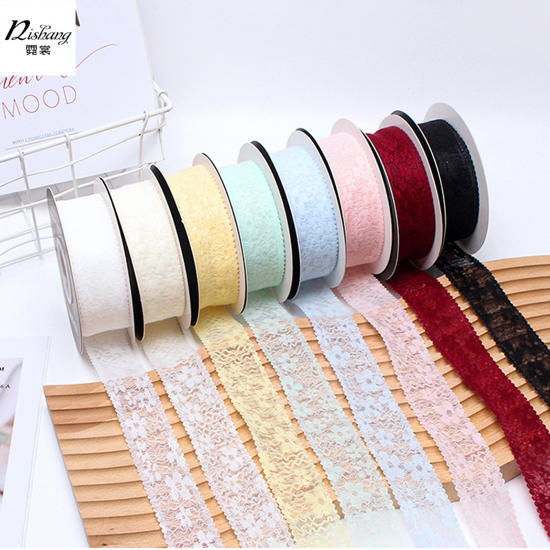 New Style 3cm Lace Edge Presser Ribbon Flower Flower Flower Flower Package Tie Ribbon Handmade DIY Bow Ribbon