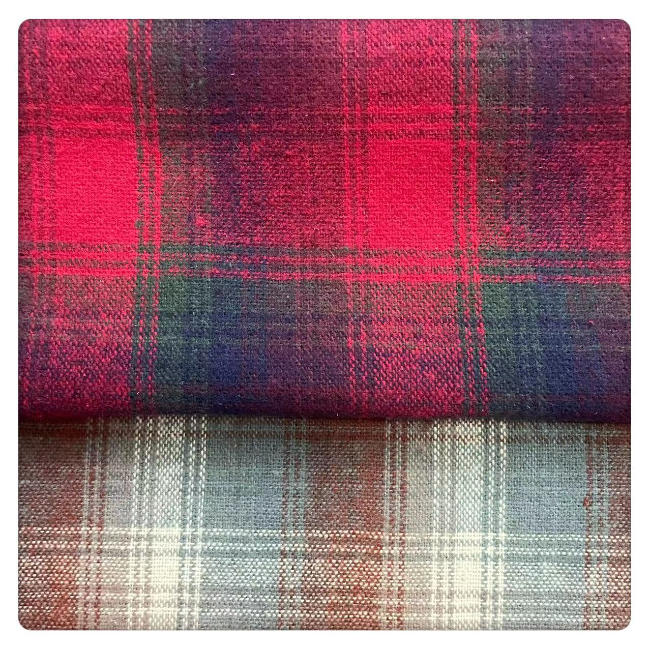 秋冬纯棉美式复古格子 衬衣休闲面料韩版磨毛