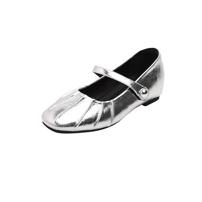 Women's Summer New Style Soft Leather Shallow Mouth Shoes with Skirt, Gentle Mary Jane Shoes That Are Not Tiring for Feet, Soft-Soled Cheongsam Shoes