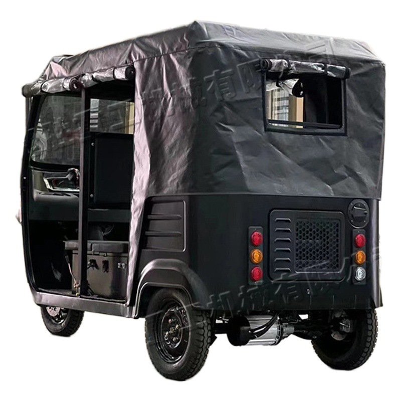 Pequeño triciclo eléctrico sombrilla salida de pasajeros Tuk lugar escénico de seis asientos turismo coche de pasajeros de tres ruedas