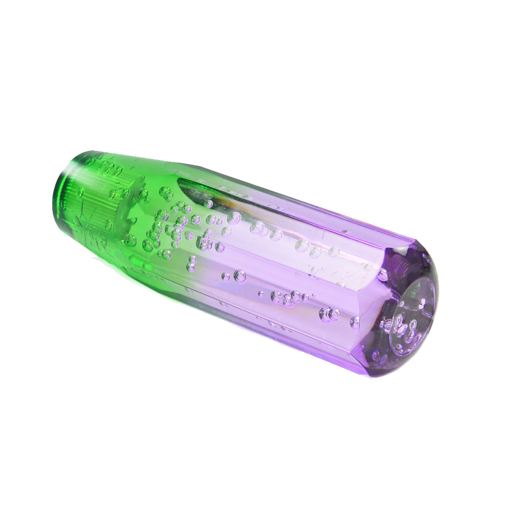 Cabeza de cambio de cristal acrílico de dos colores octogonal cabeza plana cabeza de la manija de cambio transparente de dos colores onda palo palanca de cambio interior del coche image 13