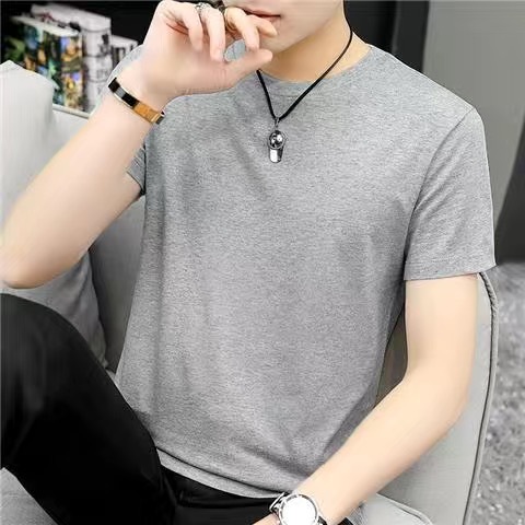 Camiseta de manga corta de los hombres camisa de fondo de media manga suelta de los hombres cuello redondo versátil camiseta pareja juvenil mismo estilo puesto de suministro