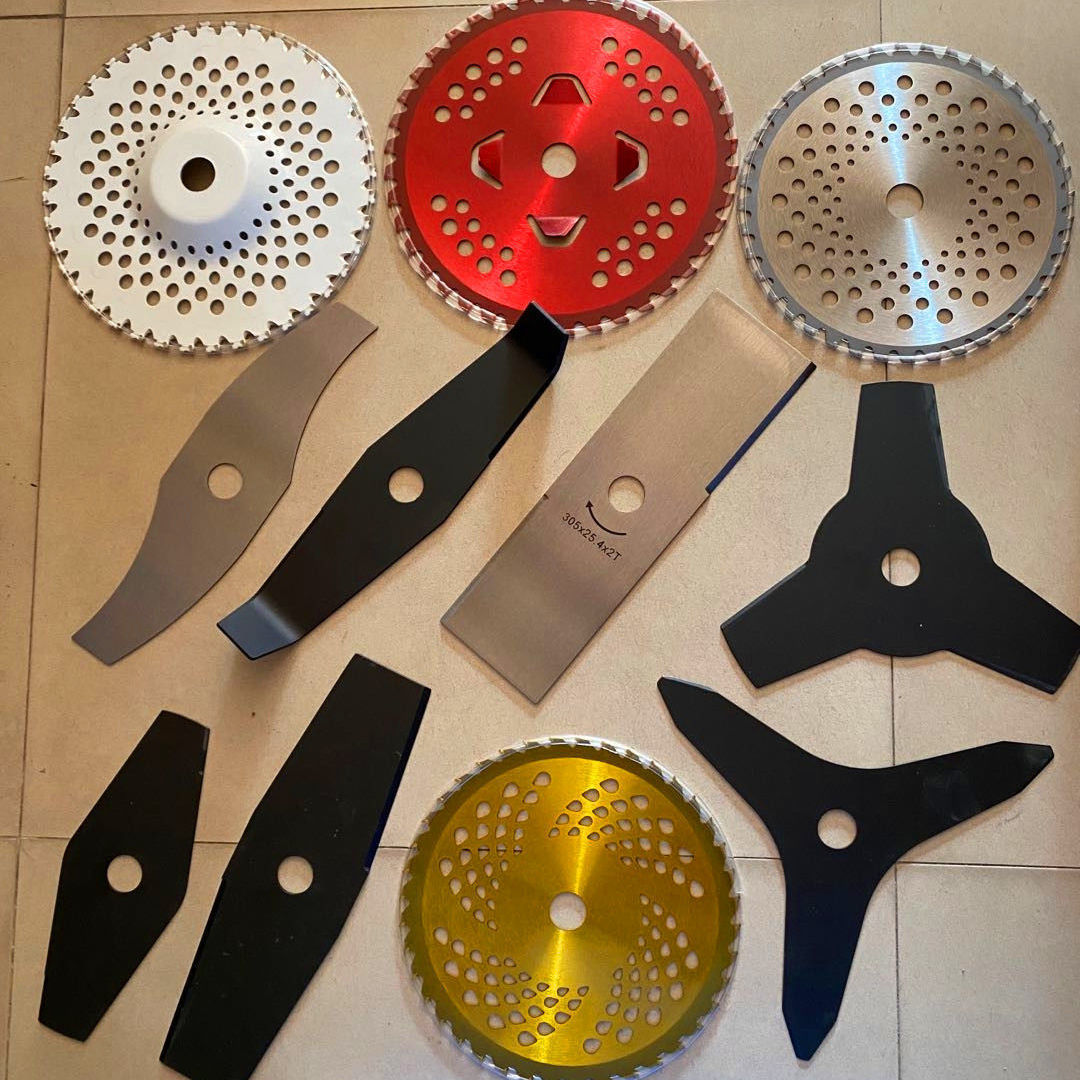 割草机刀片加长一字长方形菱形白钢圆合金刀片234680齿