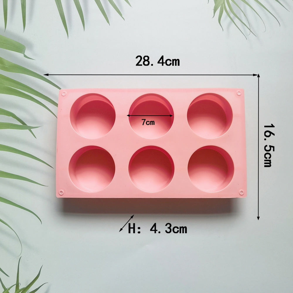 6 cilindros grandes 42 molde de silicona pastel helado pudín molde de postre jabón utensilios de cocción