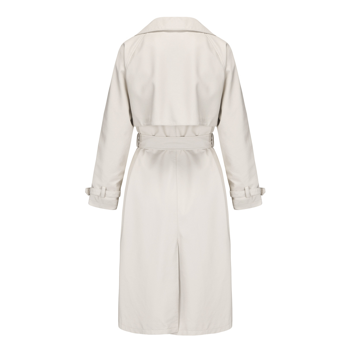 Women's Clothing 24 Spring and Autumn Women's Windbreaker Long Loose Jacket PU Leather Jacket Women's OVERSIZE Classic Lapel Jacket with Belt_voghion.com