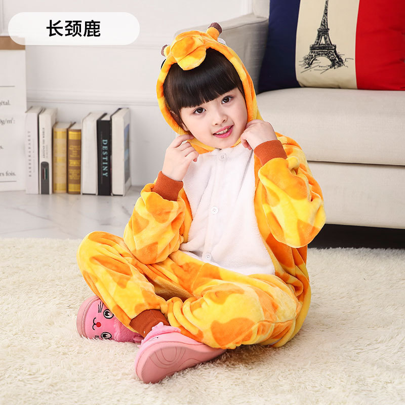 Lote directo de fábrica de coral de lana de los niños pijamas de una sola pieza de primavera y otoño de dibujos animados animal Niña bebé franela desgaste exterior de los niños